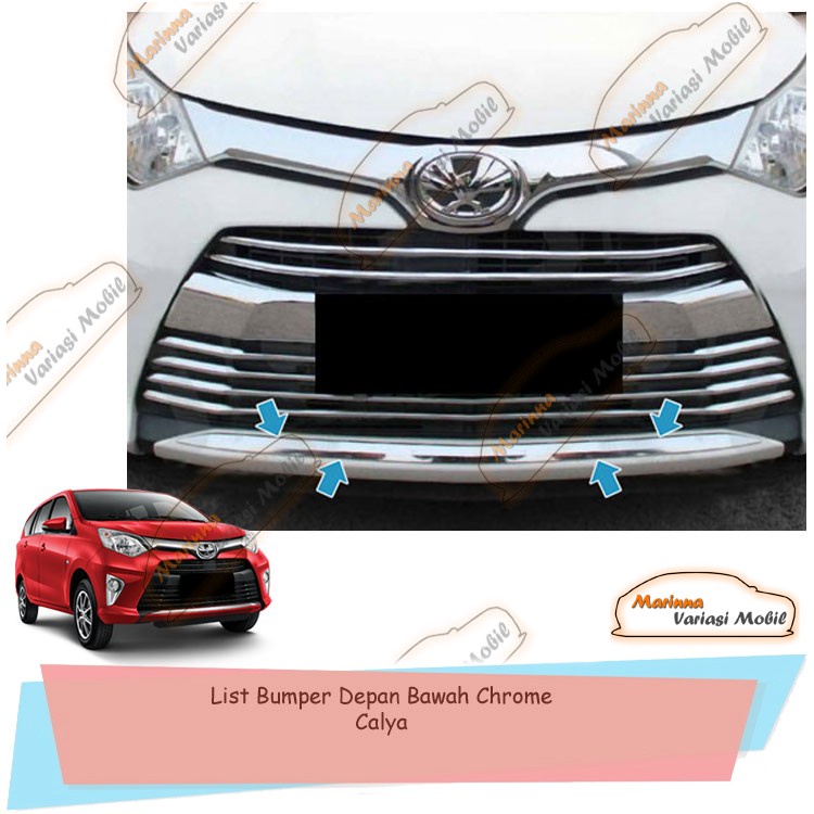 Jual List Bumper Depan Bawah Front Lower Bumper Trim Chrome Mobil Calya ...