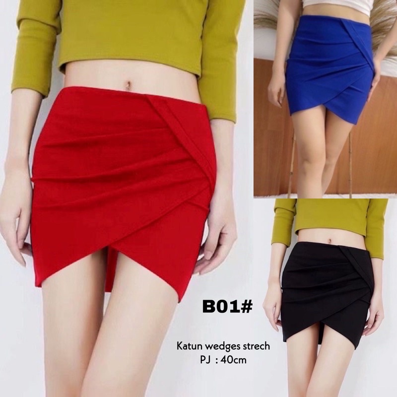 Jual ( COD )Ms B01 Rok mini Span Impor / Midi Import official Skirt ...