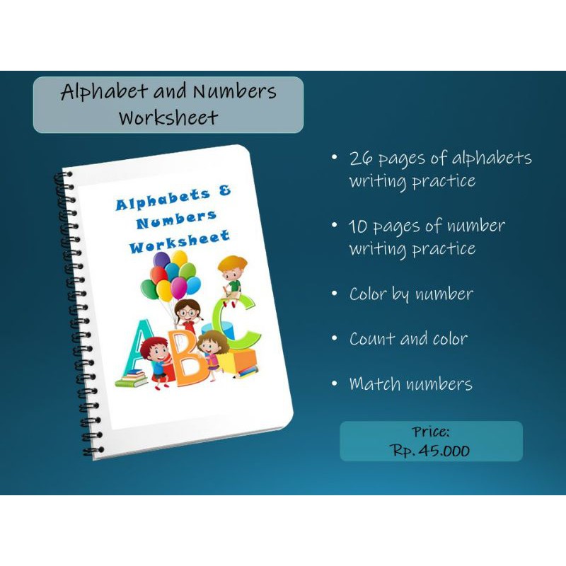 Jual Alphabet and Number worksheet | Shopee Indonesia