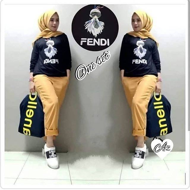 Jual BAJU SETELAN FENDI ONE STELAN WANITA SET TERBARU SET WANITA BUSANA WANITA Shopee Indonesia