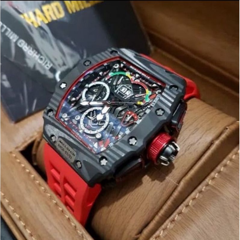 JAM TANGAN RM 50 03 01 RUBBER RM MCLAREN 50 03 01 TALI KARET AUTOMATIC