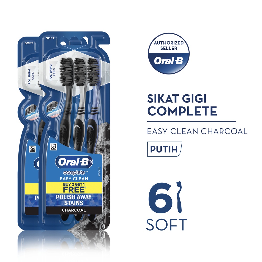 Jual Oral-B Sikat Gigi Complete Easy Clean Charcoal 3s - Isi 2 | Shopee ...