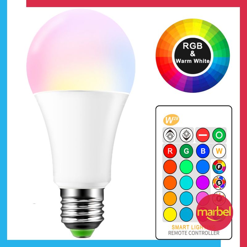 Jual Lampu Bohlam LED RGB dengan Remote Control 10W B5 | Shopee Indonesia