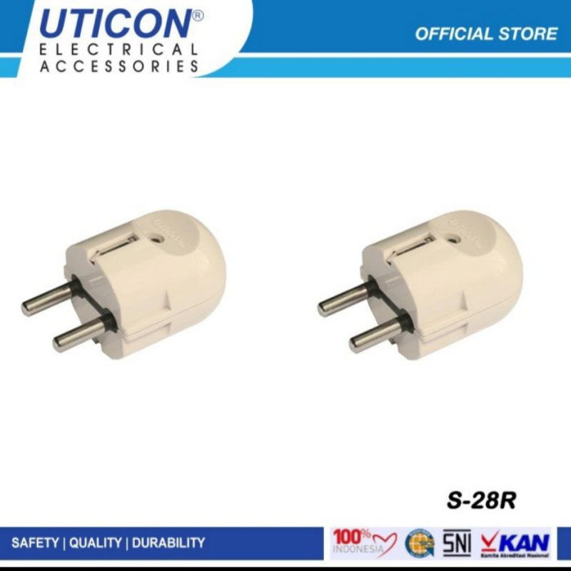 Jual Uticon Steker Arde Bulat S-28 / Colokan / Pulg S 28 Kuningan SNI ...