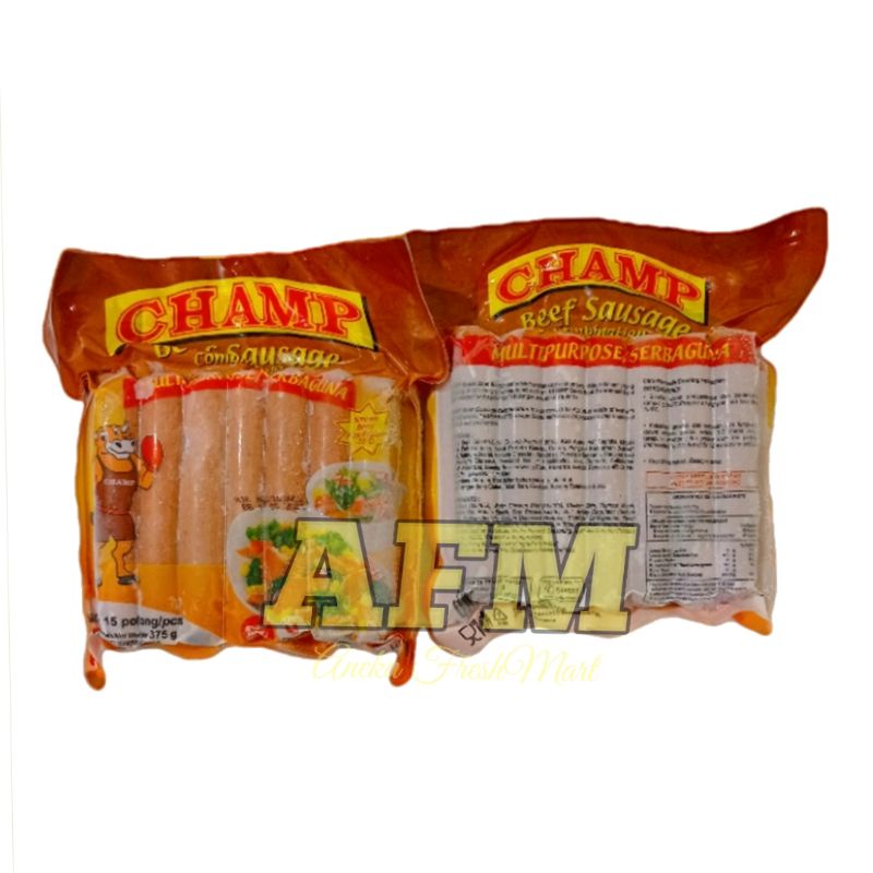 Jual CHAMP SOSIS SAPI 375GR/15pcs BEEF SAUSAGE SOSI SAPI | Shopee Indonesia