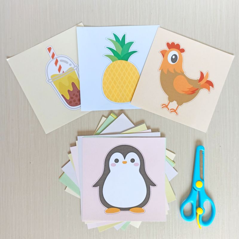 Jual Paper Cut Activity / Scissor Skill isi 50/ Menggunting Kertas ...