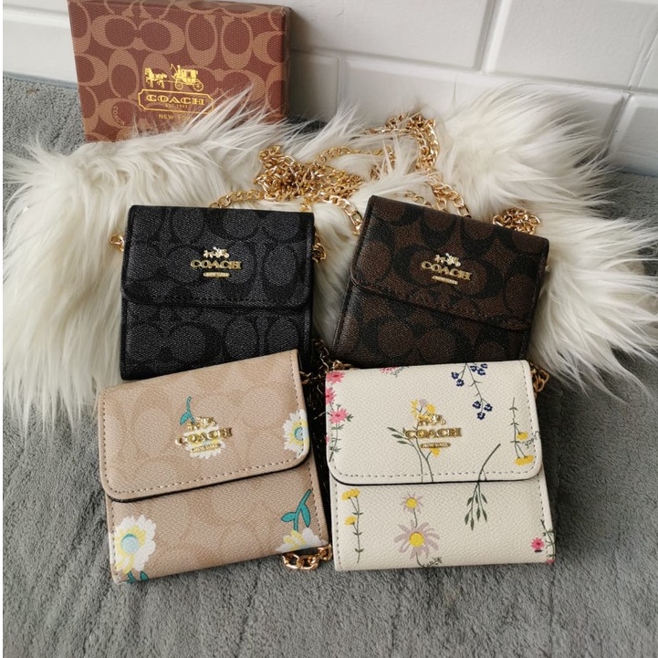 Jual Coach Mini wallet slingbag dompet tas selempang tali rantai