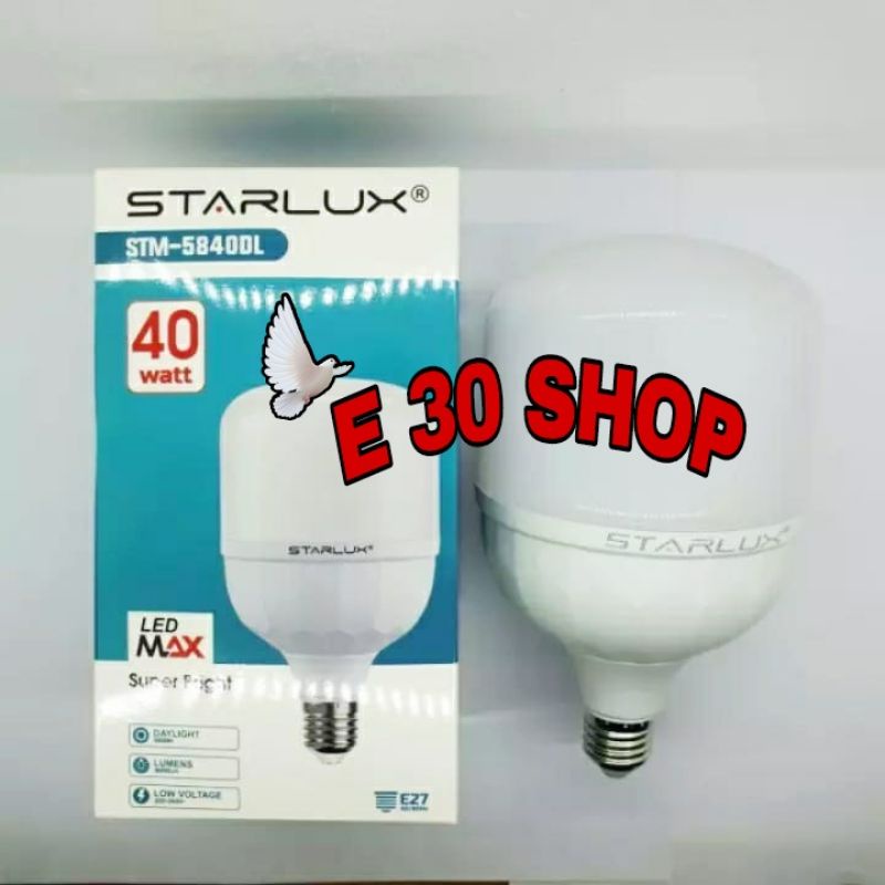 Jual Bohlam Lampu Starlux Led Max Super Bright 40watt Sni Cahaya Putih