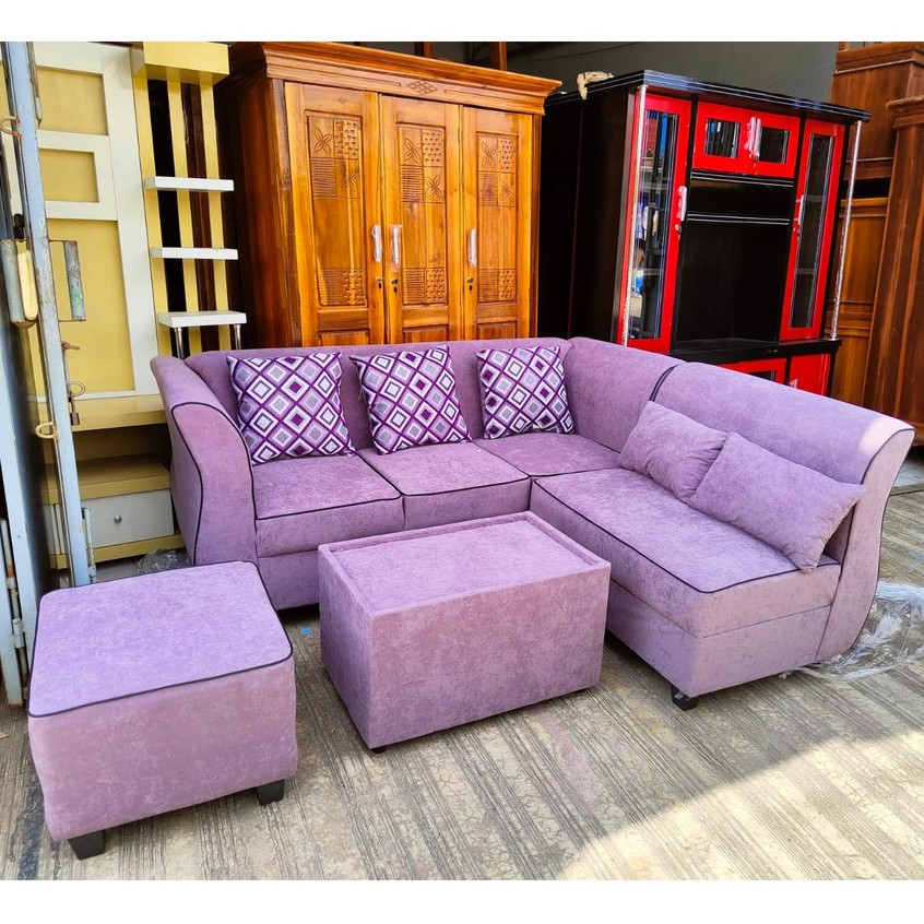 Jual (Free Ongkir) Sofa L Putus / L Sudut +Puff | Shopee Indonesia