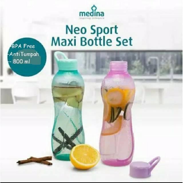 Jual Botol Sports Maxi 800 Ml Neo Sports Bpa Free Set 1 Set Isi 2 Botol Shopee Indonesia 