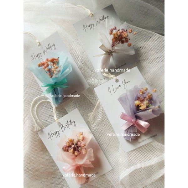 Jual Greeting Card aesthetic flower bouquet | Kartu ucapan ulang tahun