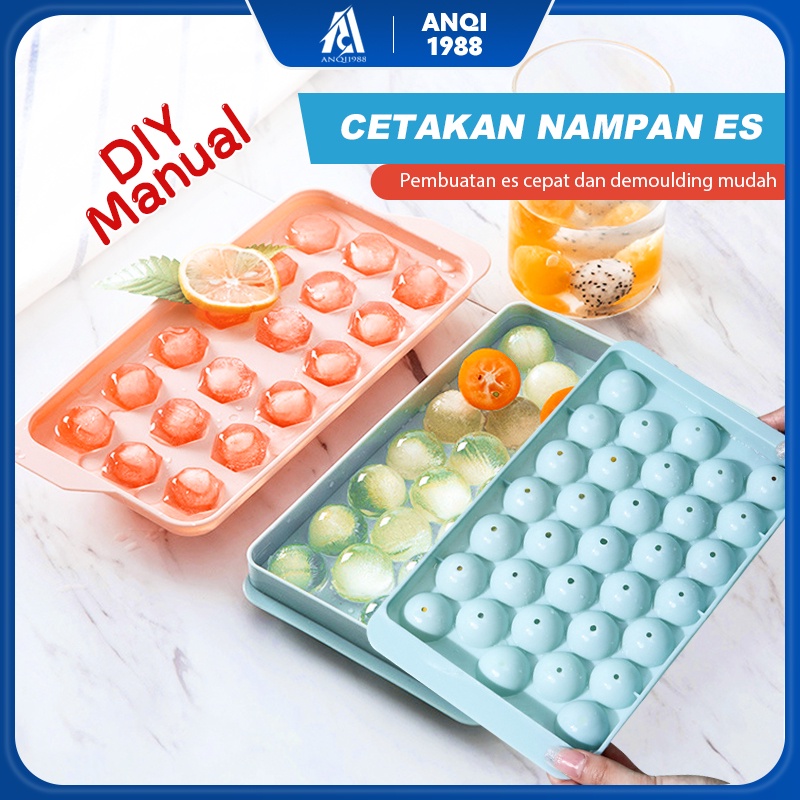 Jual Anqi Ice Cube Tray Cetakan Es Batu Dengan Tutup Besar Vs