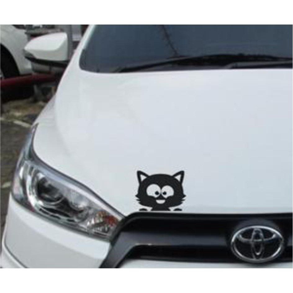 Jual Sticker/stiker kucing hitam ngintip Body/capmesin | Shopee Indonesia