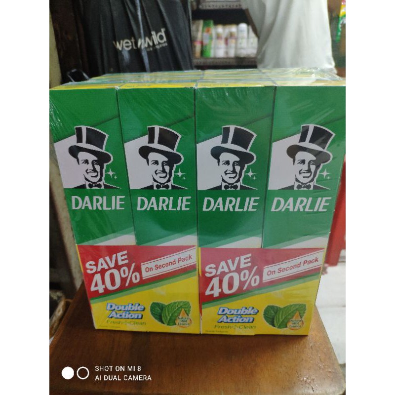 Jual darlie pasta gigi 225 gr kemasan twin pack.harga 2x225 gr.kemasan