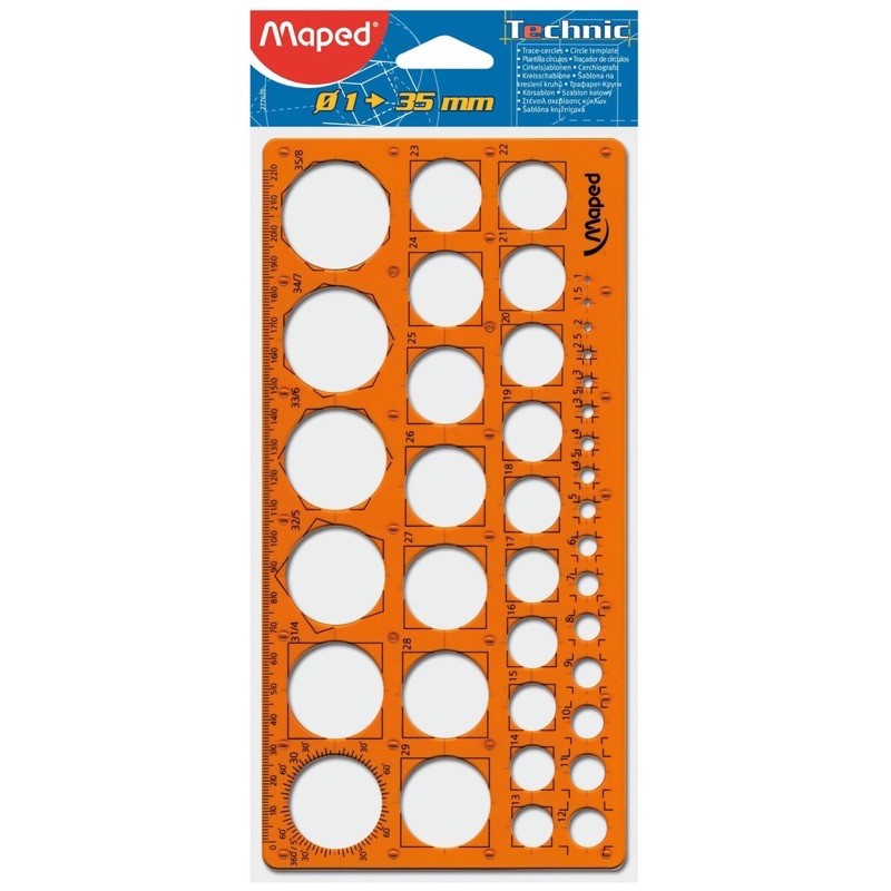 Jual Maped Circle Templates Ruler / penggaris Maped Mal Lingkaran ...