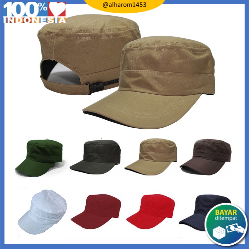 Jual TOPI KOMANDO POLOS PRIA WANITA ARMY MILITER HITAM DRILL TWILL ...