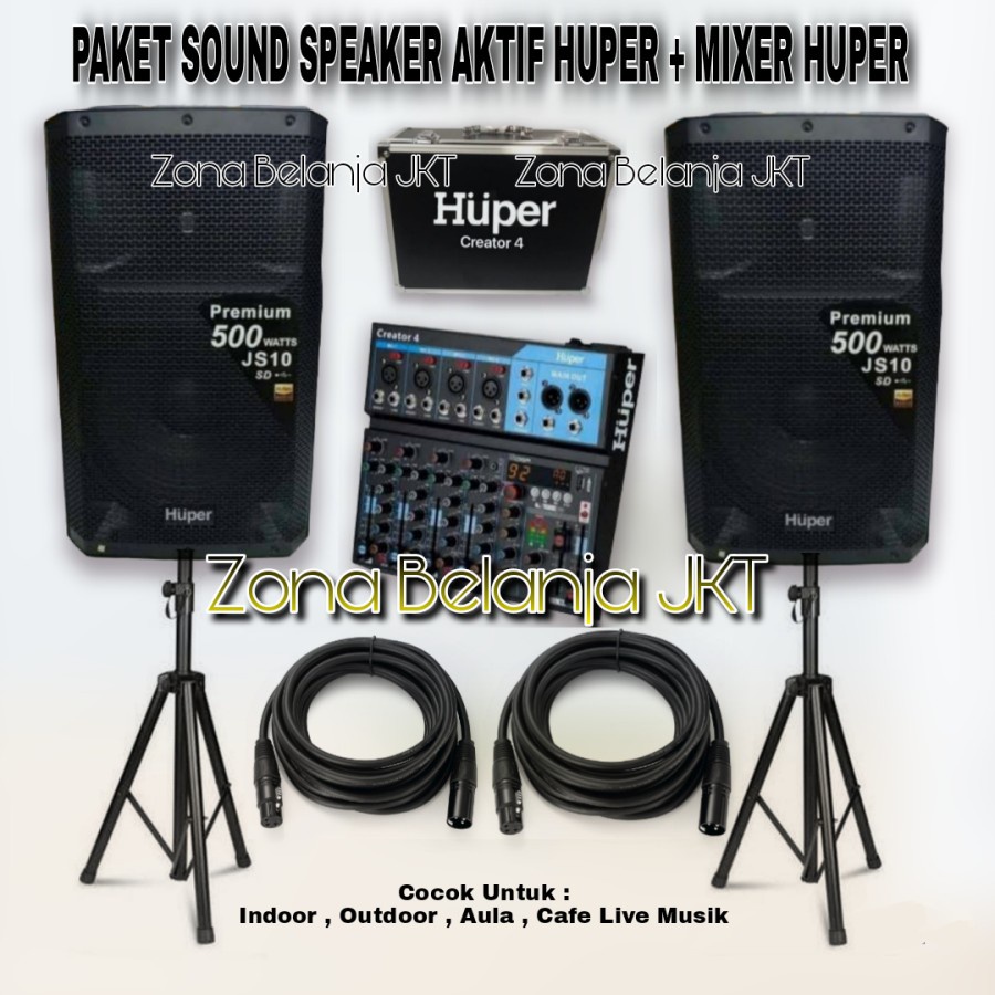 Jual PAKET SOUND SYSTEM SPEAKER HUPER 15 INCH JS10 MIXER HUPER 4 ...