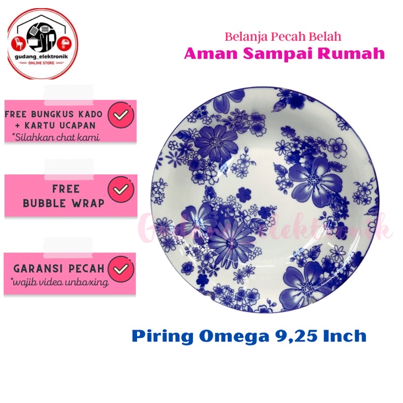  Jual PIRING MAKAN 9,25 OMEGA PIRING KERAMIK PIRING SOUP ASTHA BLUE 