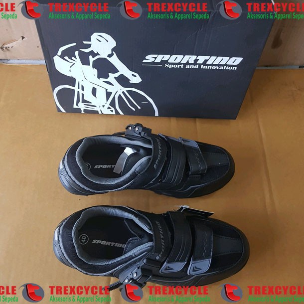 Jual Sepatu Sepeda RPM Roadbike MTB Cleat Sportino Touring Hitam ...