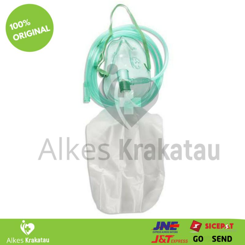 Jual Masker Oksigen untuk Tabung / Oxygen Mask Remedi Dewasa / Selang ...