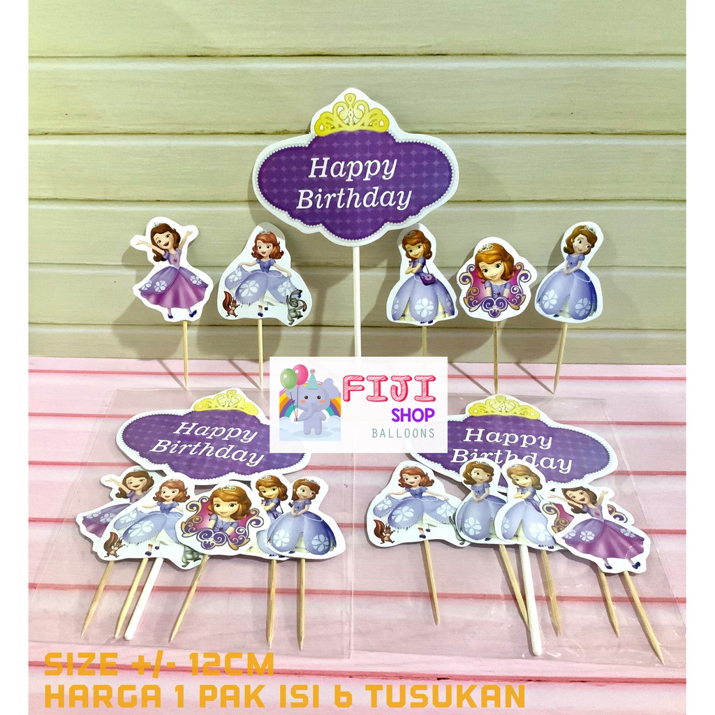 Jual Cake Topper Sofia Set / Hiasan Kue Ultah / Topper Cake Karakter ...