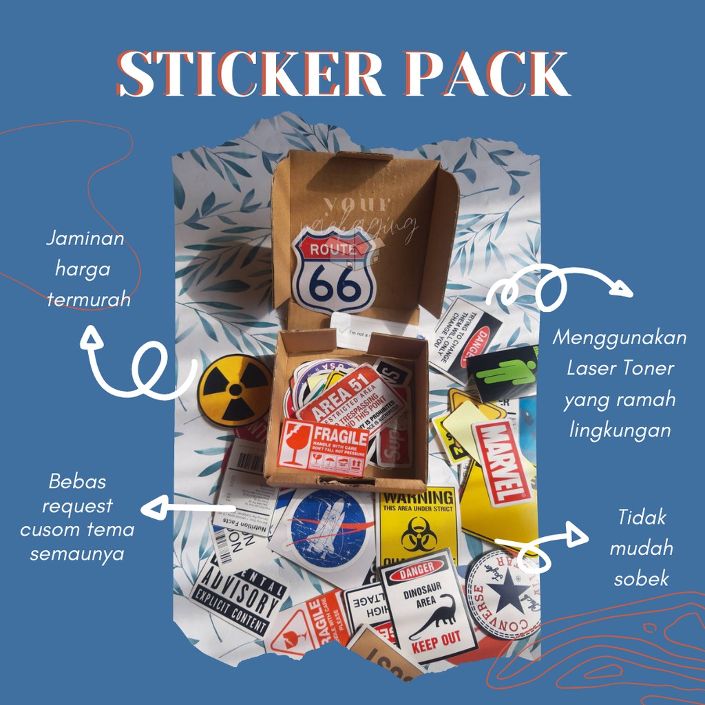 Jual STICKER PACK ISI 20PCS MURAH // STIKER MOTIF CUSTOM // STIKER ...