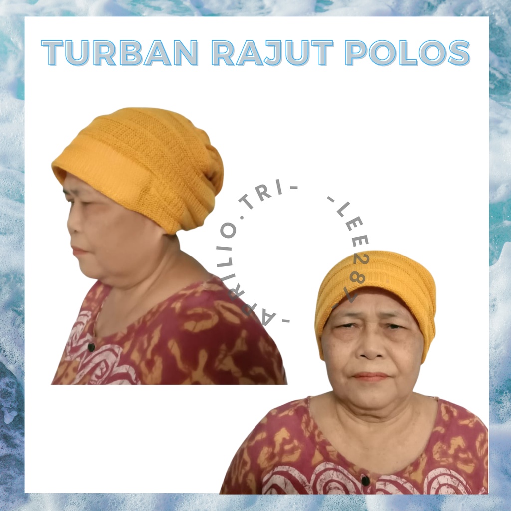 Jual 4018 - Turban Rajut Model Polos / Kupluk Ibu / Topi Nenek | Shopee ...