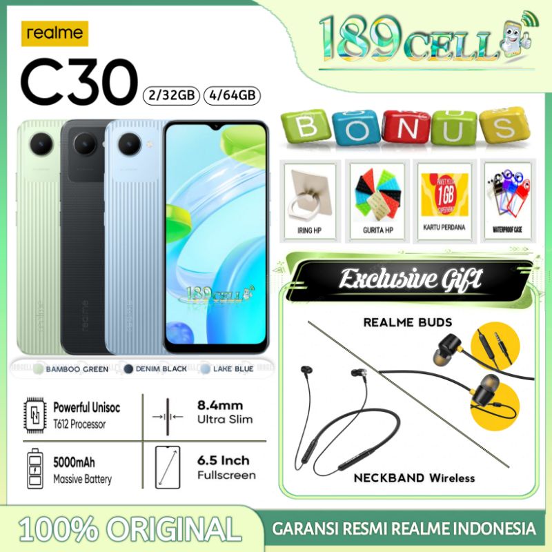 Jual REALME C30 RAM 4/64 GB | C 30 2/32 GB GARANSI RESMI REALME ...