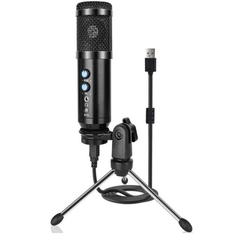 Jual Mic Microphone Condenser USB Mikrofon PC Laptop + Stand Tripod ...