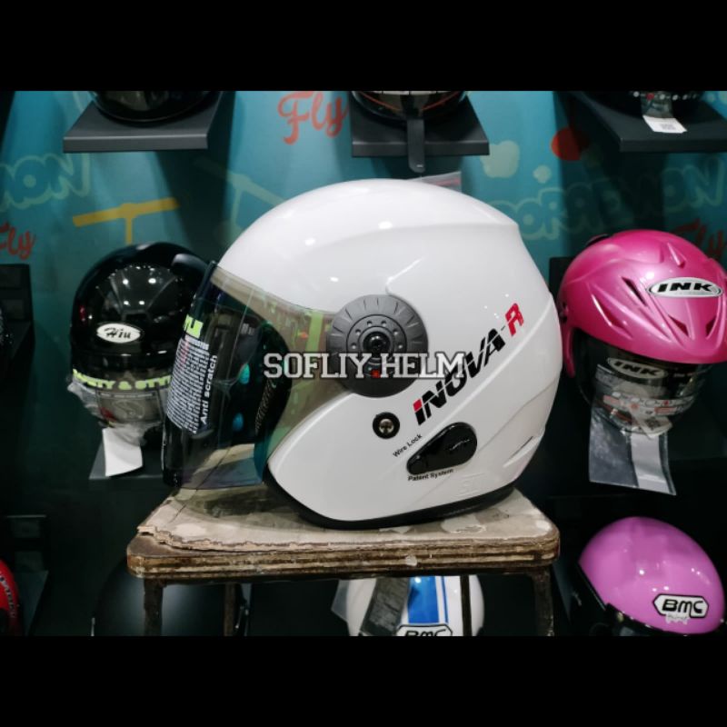 Jual HELM BMC INOVA R SOLID WHITE VISOR RAINBOW BMC HALF FACE | Shopee ...