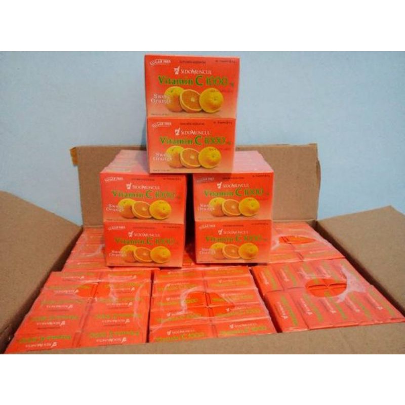 Jual vitamin c 1000mg orange sidomuncul 1 karton=120pak=720bks Shopee