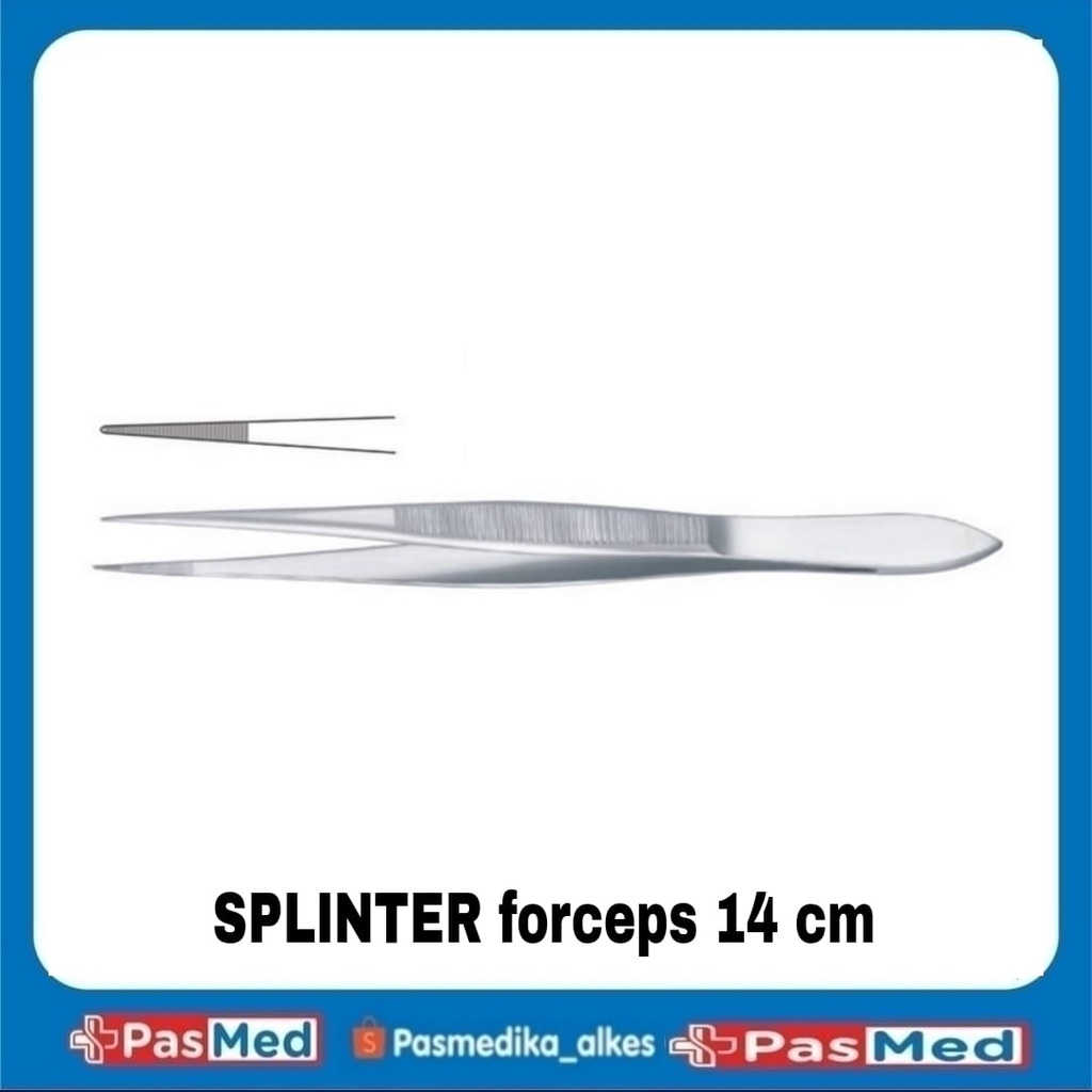 Jual PASMED | Pinset Splinter Forcep Straight - 14 cm | Shopee Indonesia