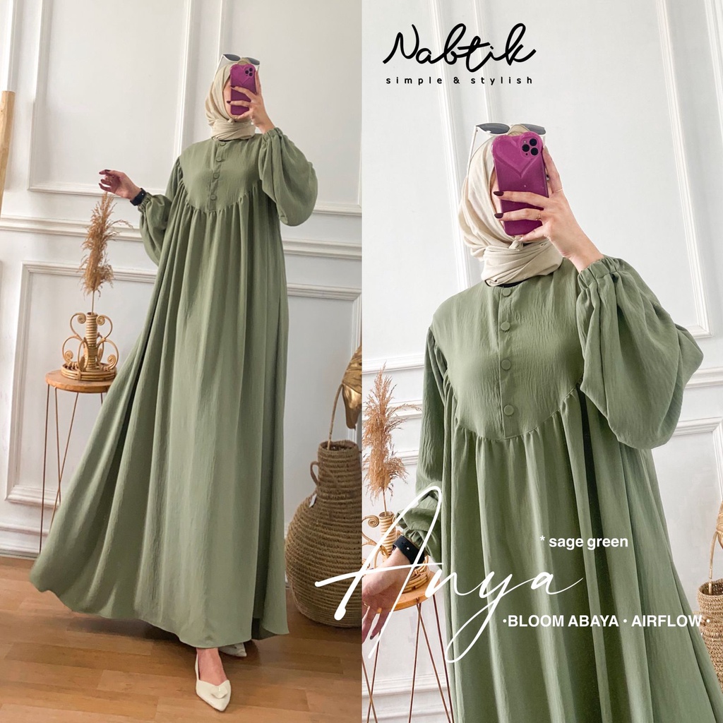 Jual Anya Abaya Airflow Crinkle Gamis Airflow Crinkle Nabtik Abaya Crinkle Nyaman Tidak