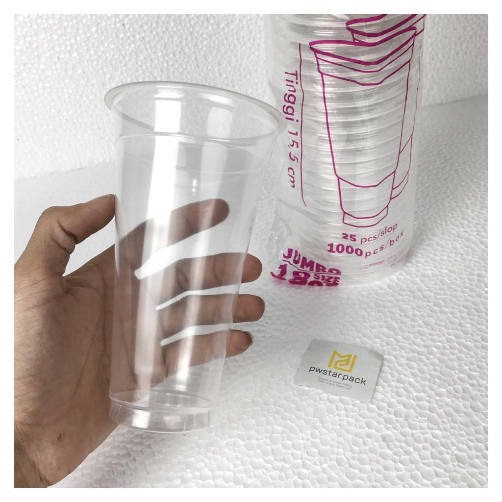 Jual CUP PLASTIK DATAR 18 OZ SLIM HOK 1 SLOP ISI 25 ( ISI 25/pack ...
