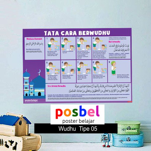 Jual Posbel Wudhu Tipe Poster Pendidikan Mainan Edukasi Edukatif