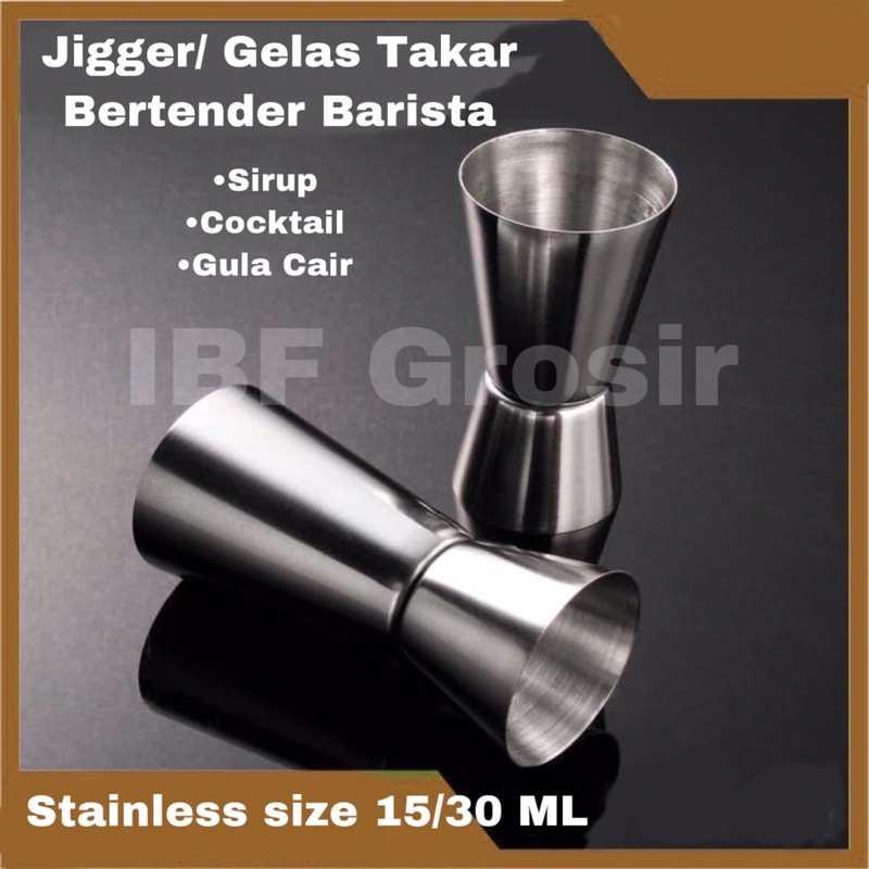 Jual Jigger Stainless Original Gelas Takar Bartender Cocktail Sirup Gula Cair Double 15 Ml Dan 9218