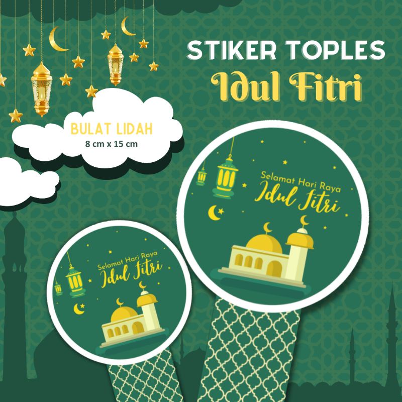 Jual Stiker Segel Toples Lebaran Idul Fitri / Sticker Toples Kue Kering ...