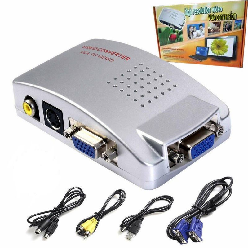 Jual VGA to VIDEO and S-VIDEO Converter adapter (VGA input To VIDEO ...