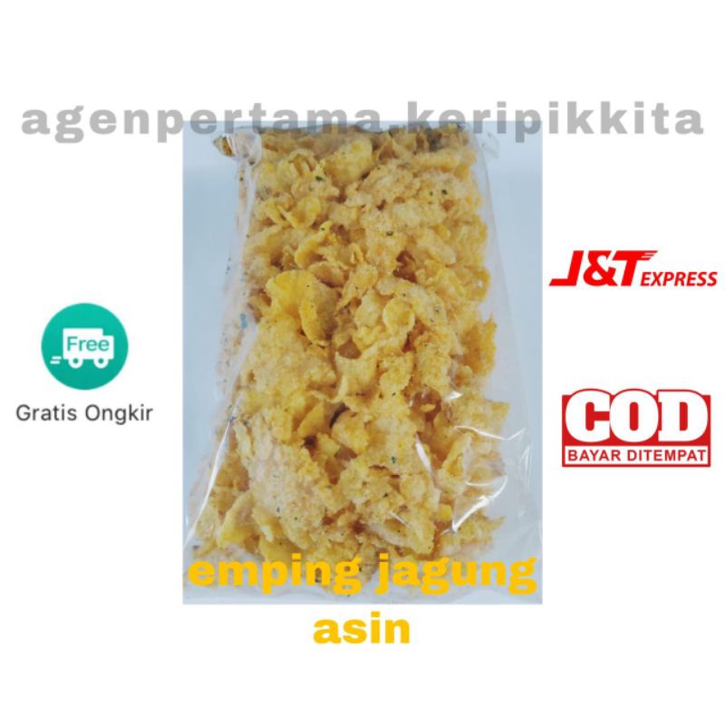 Jual Makanan Ringan Emping Jagung Asin Cemilan Bumbu Daun Jeruk Purut Original Kemasan Besar