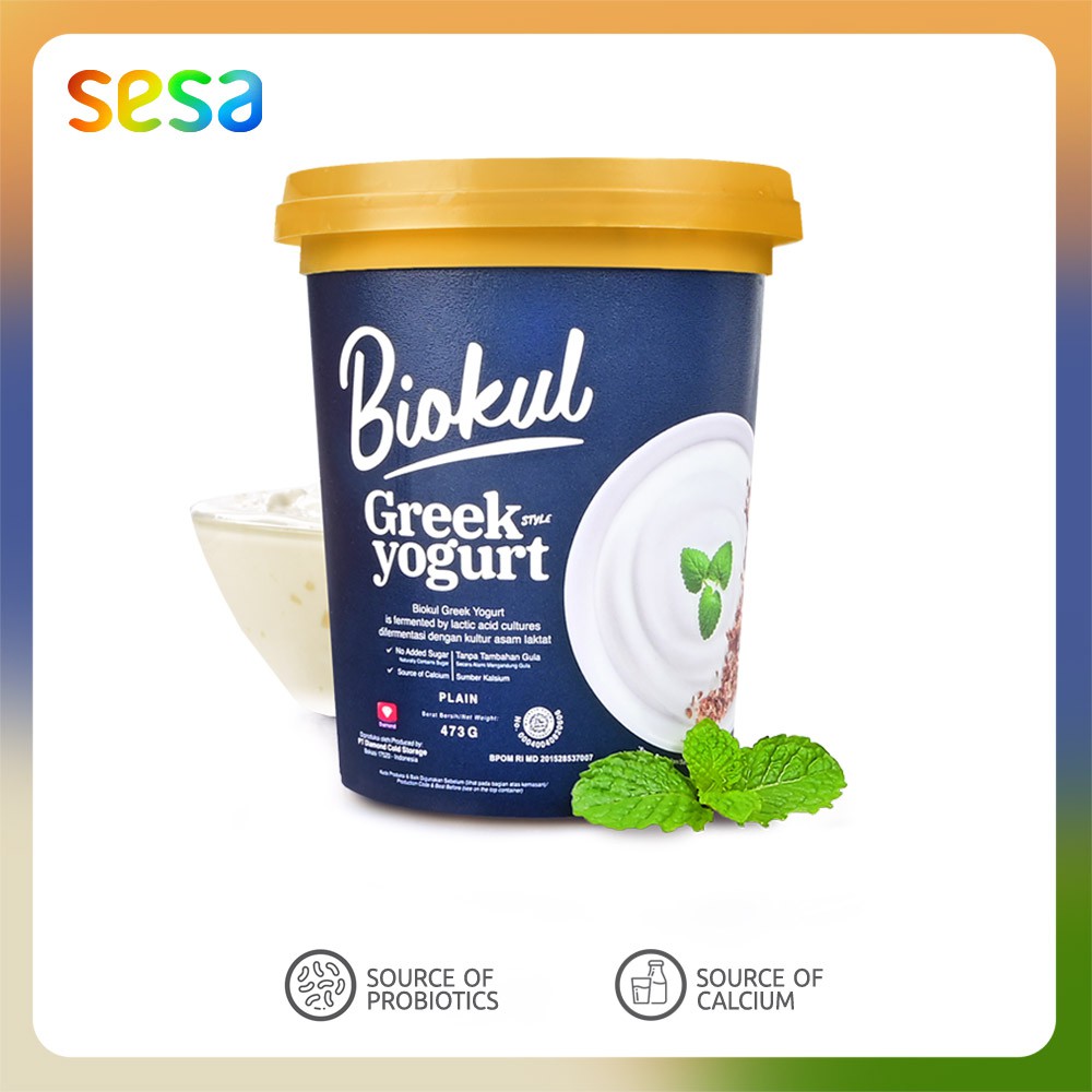 Jual BIOKUL Greek Yogurt Plain 473gr Minuman Kesehatan Pencernaan