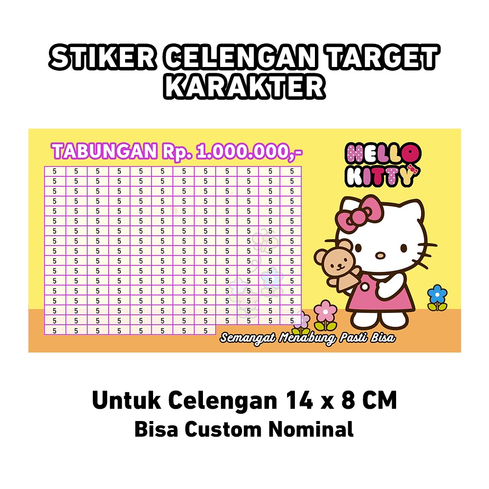 Jual Stiker Celengan Target Karakter / Sticker Celengan Target Karakter