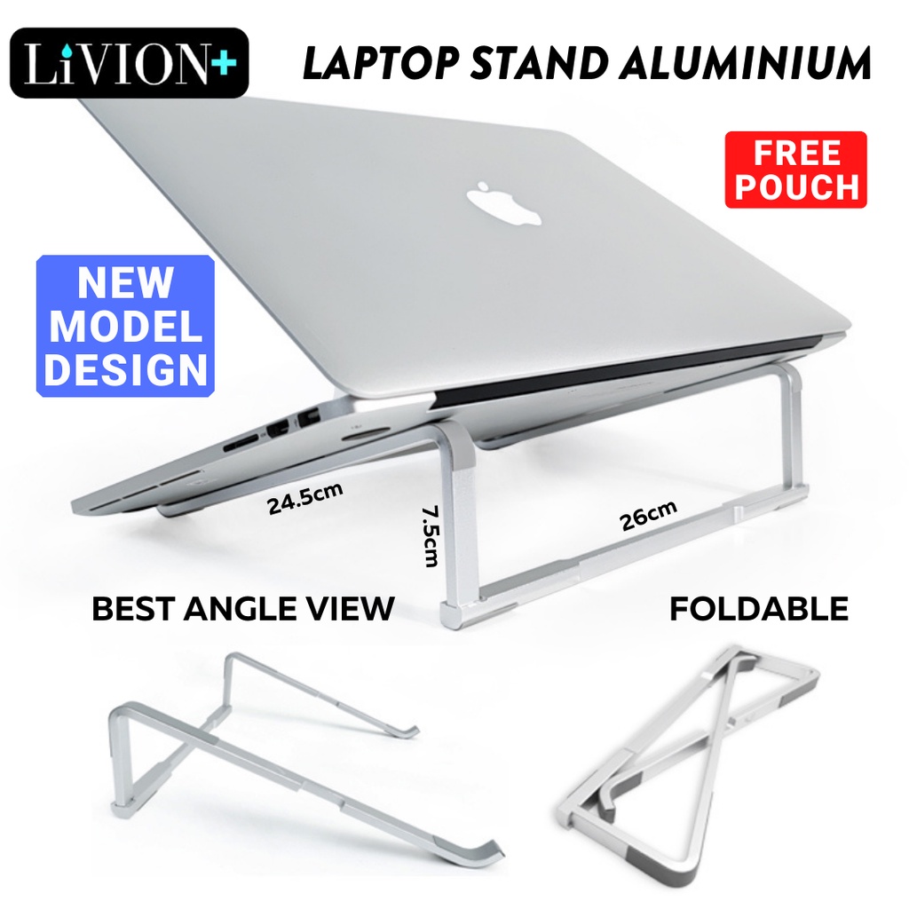 Jual LiVION+ Stand Holder Laptop Aluminium Portable / Meja Laptop ...