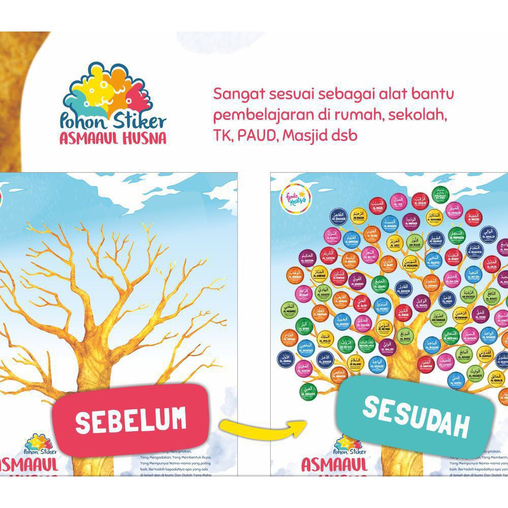 Jual Poster Sticker Asmaul Husna Shopee Indonesia