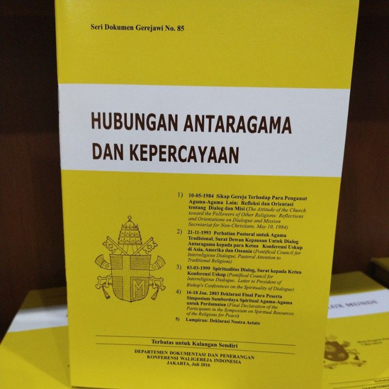 Jual Buku Seri Dokumen Gerejawi Nomor 85 Hubungan Antar Agama Dan ...