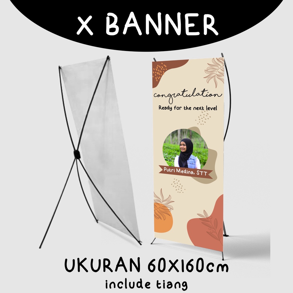 Jual Paket Xbanner Custom Wisuda Graduation Sidang Tiang Spanduk Wedding Y Banner Olshop