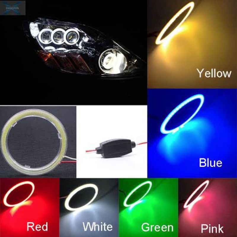Jual LED ANGEL EYES RING HEADLAMP MOBIL 3 inch | Shopee Indonesia