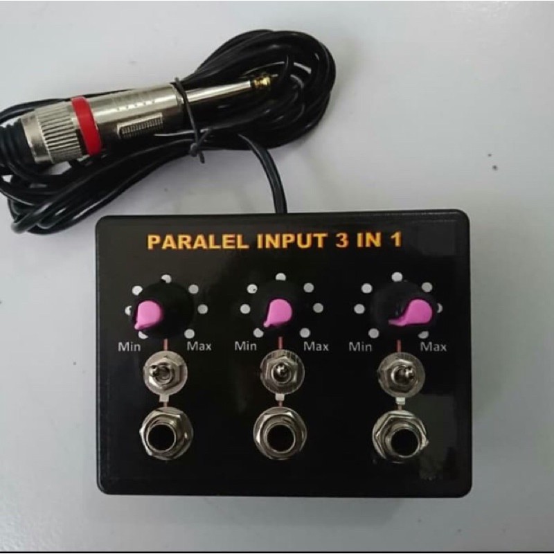 Jual PARALEL INPUT MIC 3 IN 1 + 1 saklar on/off | Shopee Indonesia