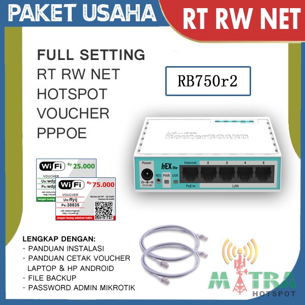 Jual Mikrotik Rb750r2 Full Setting Hotspot Voucher Rt Rw Net 50 User