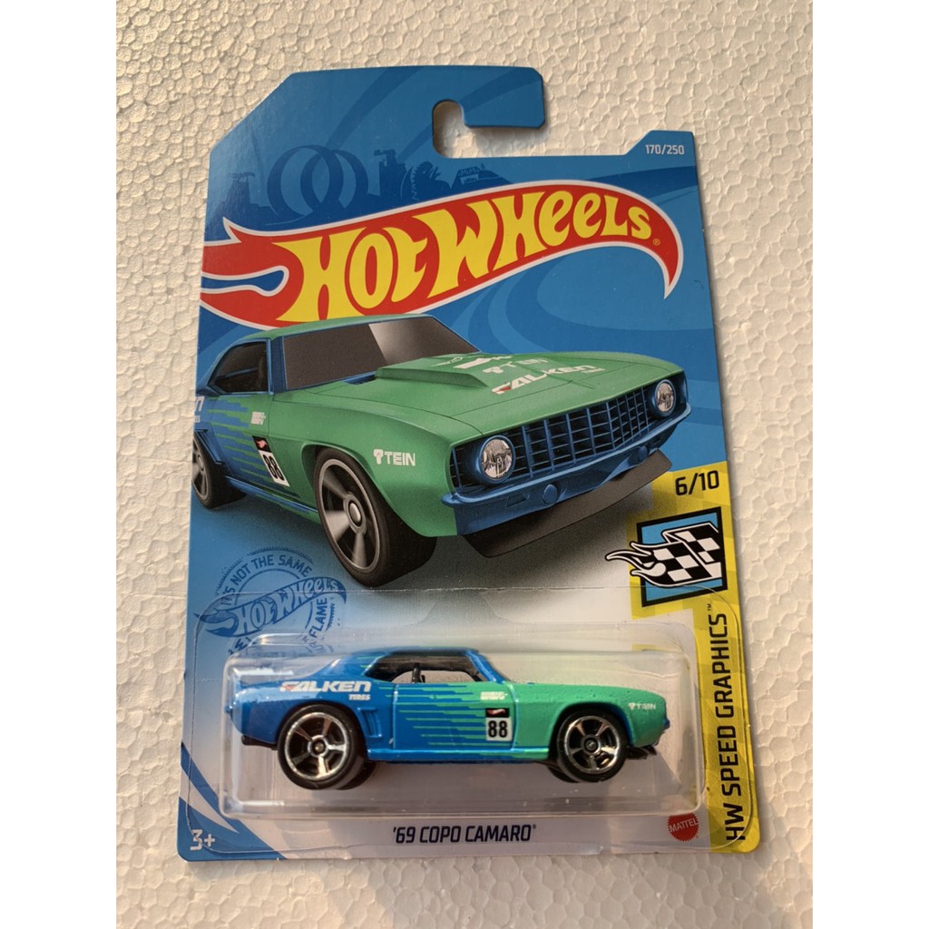 HOT WHEELS HOTWHEELS '69 COPO CAMARO FALKEN BIRU LOT H 2021 HW SPEED  GRAPHICS LANGKA MURAH TRACK