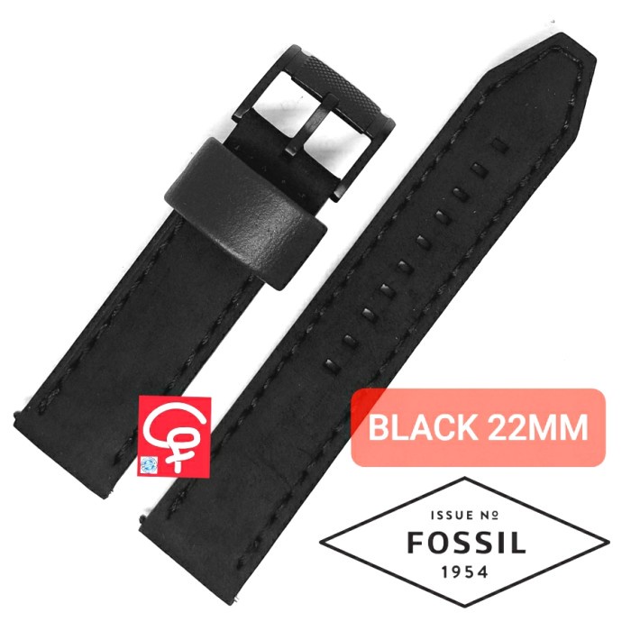 TALI JAM TANGAN FOSSIL KULIT STRAP GRANT NEUTRA MACHINE MID 22MM 24MM  Black 22MM